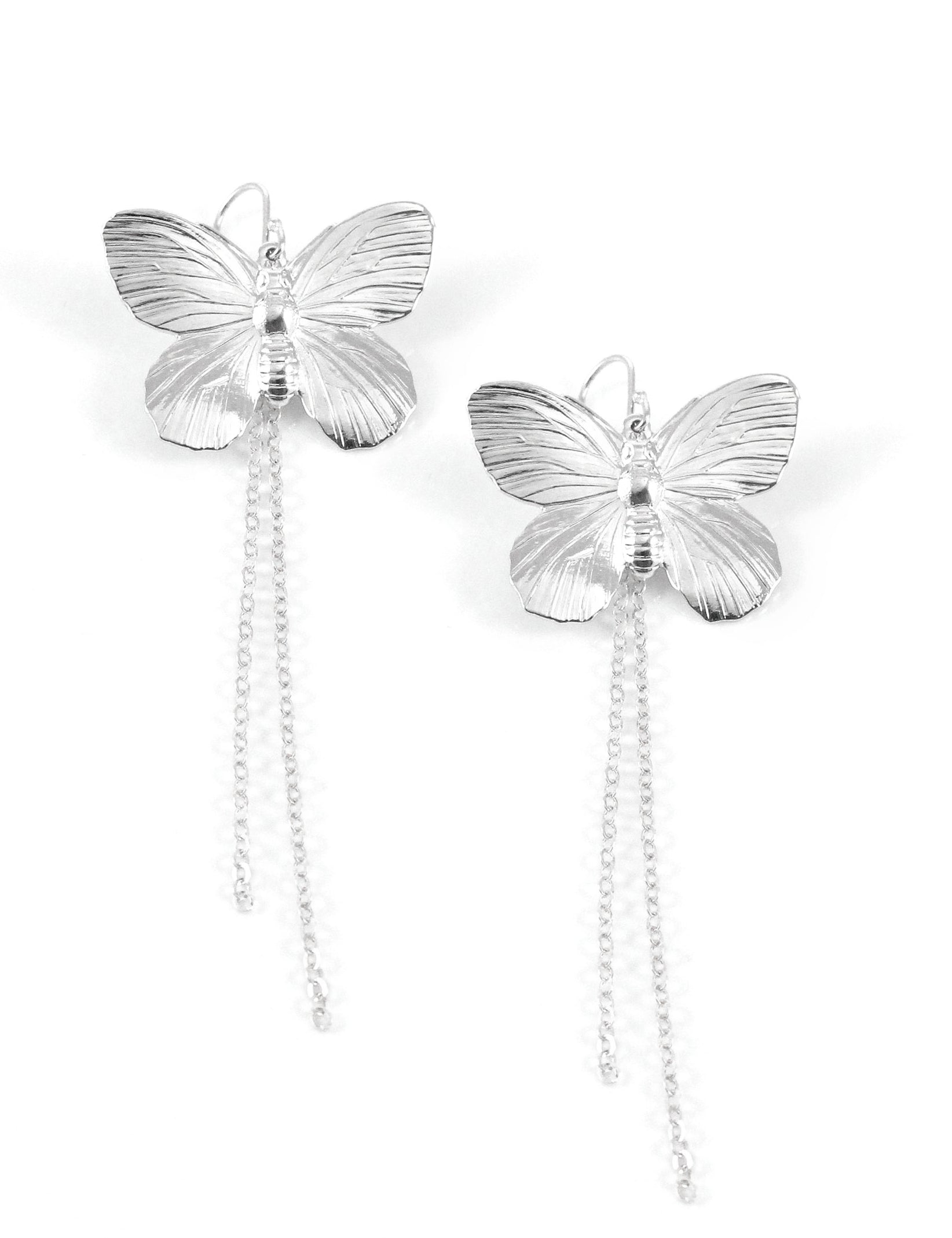Sterling Silver Butterfly w/ Opal Earrings. Wholesale - 925Express